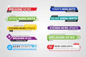 Gratis vector brekend nieuws banners sjabloon