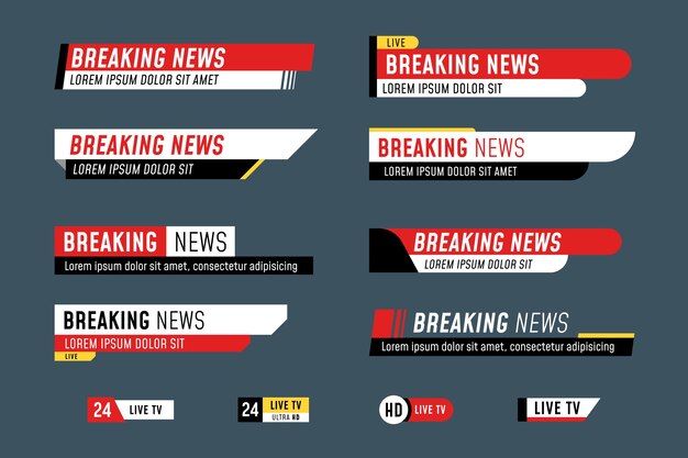 Brekende nieuwsbanners stijl