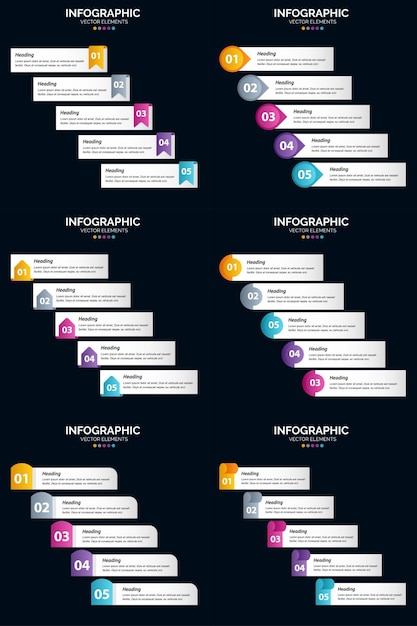 Breng uw presentatie naar een hoger niveau met ons vector 6 infographics-pakket