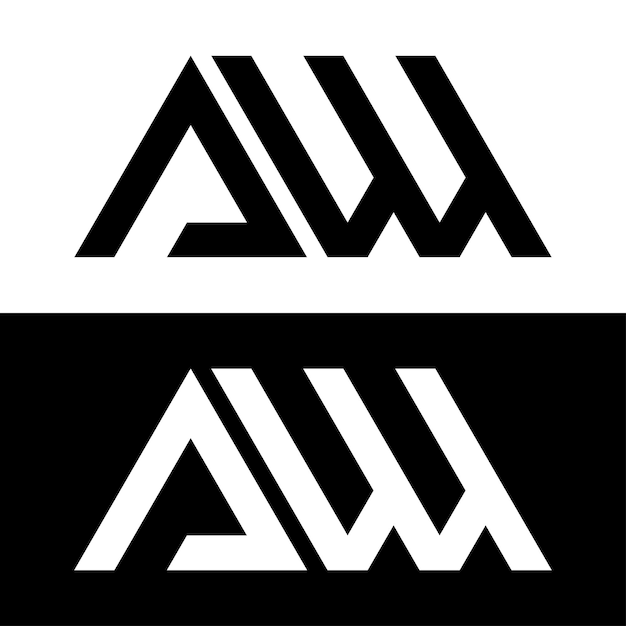 Brief aw logo ontwerp vector