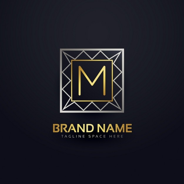 Gratis vector brief m logo in geometrische stijl