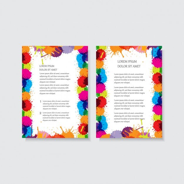 Gratis Vector briefhoofd met aquarel spatten