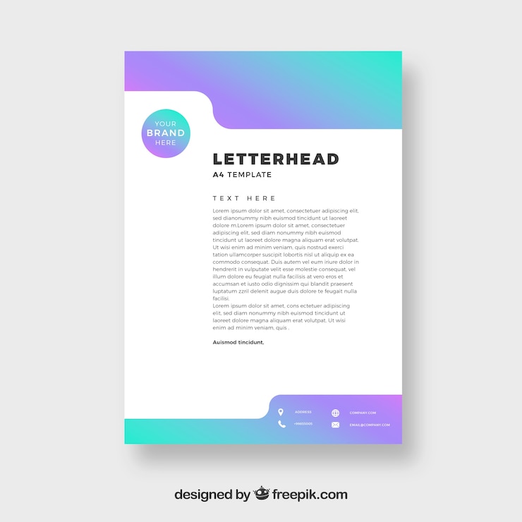 Gratis Vector briefhoofdsjabloon in verloopstijl