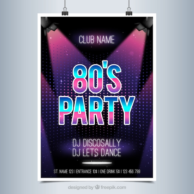 Bright poster voor een feestje disco