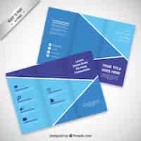 Gratis vector brochure design in blauwe tinten