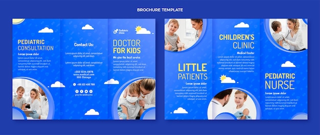 Gratis vector brochure gradiënt pediatrische kliniek