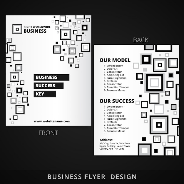 Brochure ontwerp met abstracte vierkante vormen