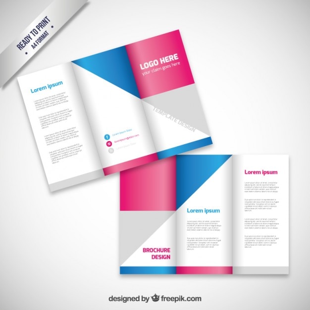 Gratis vector brochure ontwerp met geometrische vormen