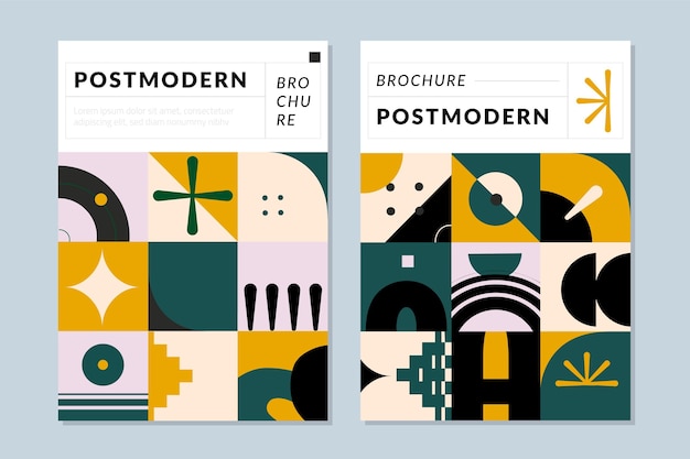 Brochure postmodern bedrijf omvat collectie