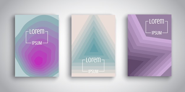 Gratis vector brochure sjablonen met abstracte retro ontwerpen