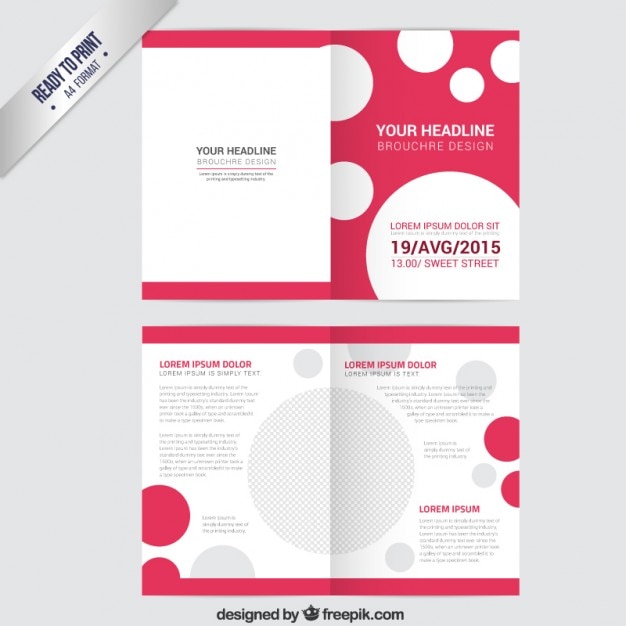 Gratis vector brochure sjabloon met stippen