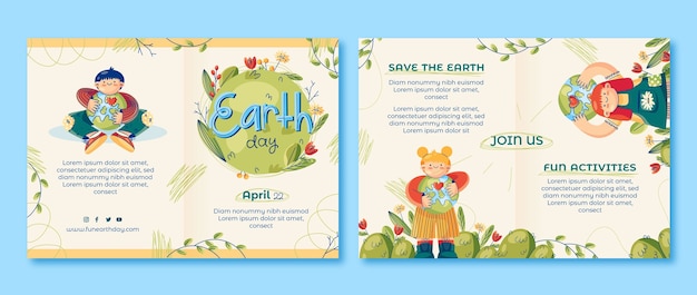 Brochure sjabloon voor de viering van de dag van de aarde