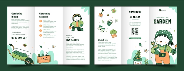 Gratis vector brochure sjabloon voor tuinieren en cultiveren