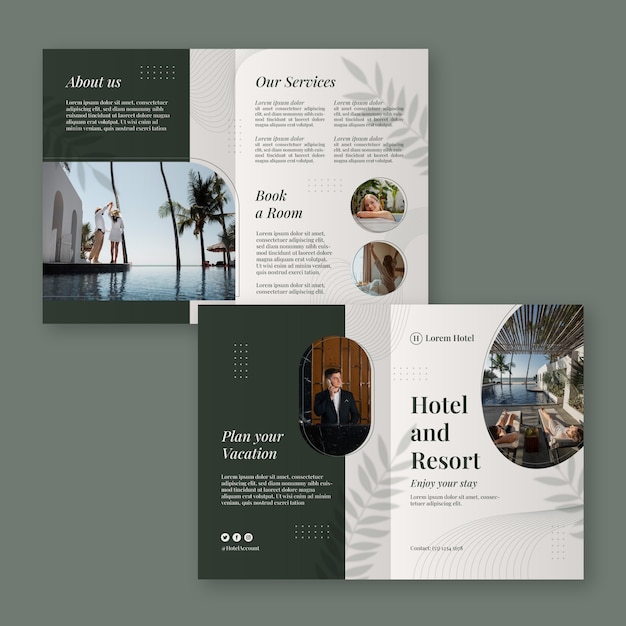Gratis vector brochuremalplaatje voor hotelwezen