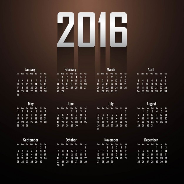 Brown 2016 kalender