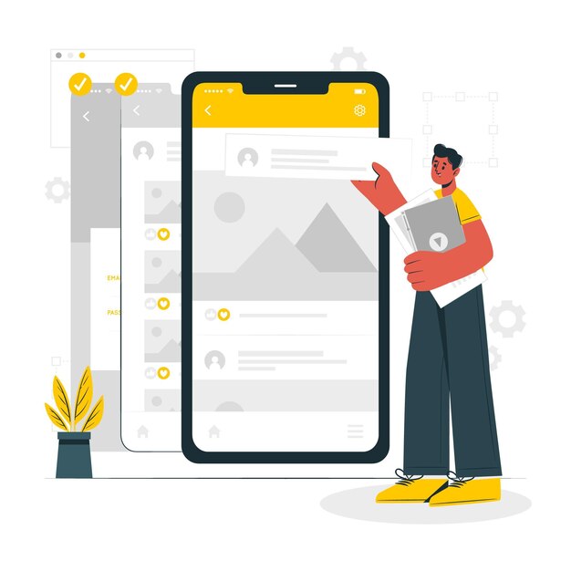 Bruikbaarheid testen concept illustratie
