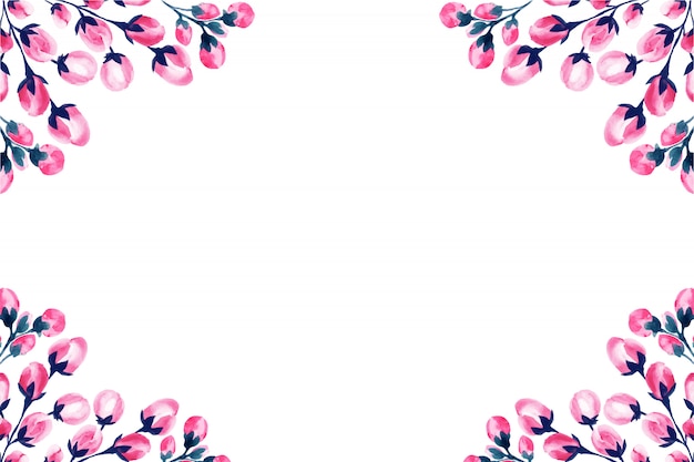 Bruiloft aquarel roze bloemen Frame.