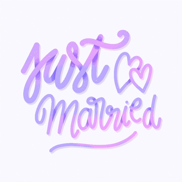 Gratis vector bruiloft belettering achtergrond net getrouwd