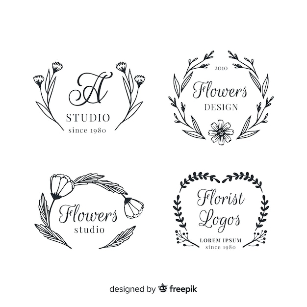 Bruiloft bloemist logo templates-collectie