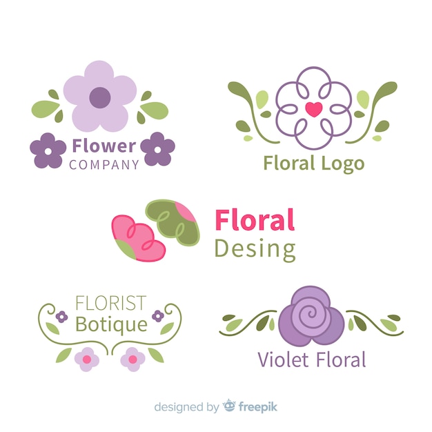 Gratis vector bruiloft bloemist logo templates-collectie