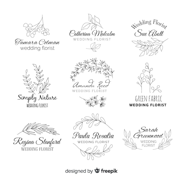 Bruiloft bloemist logo templates-collectie