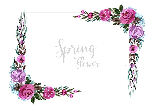 Gratis vector bruiloft decoratief bloemenframe ontwerp