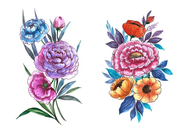 Bruiloft decoratieve bloemen decorontwerp illustratie