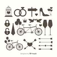 Gratis vector bruiloft element collectie