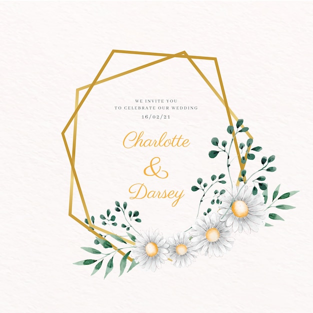Gratis vector bruiloft gouden bloemen frame