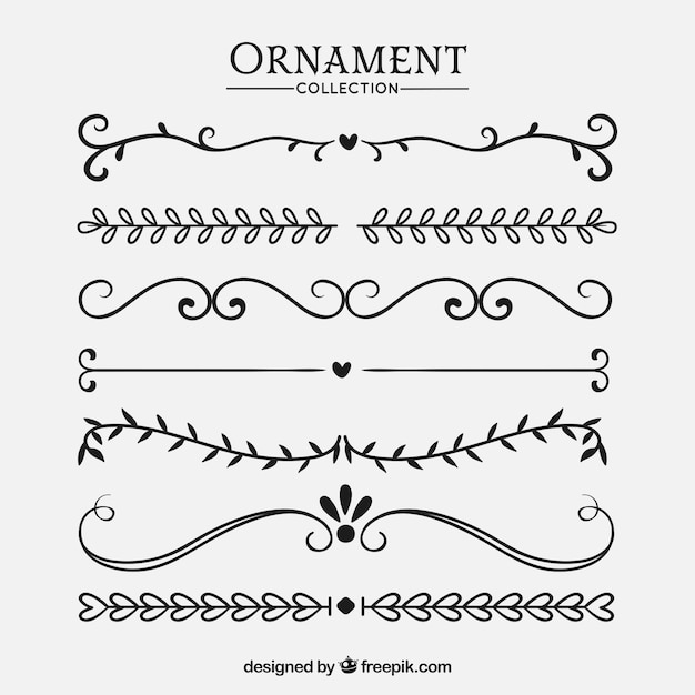 Gratis vector bruiloft ornamenten collectie om te versieren