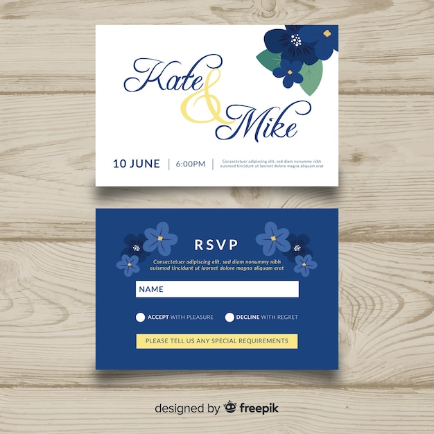 Bruiloft rsvp-kaart