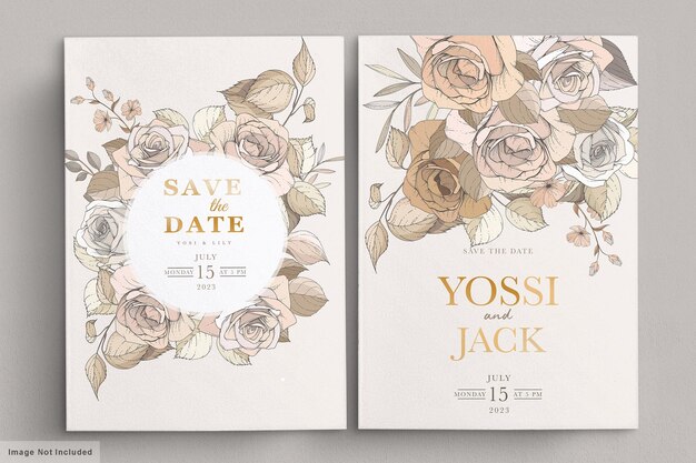 Bruiloft uitnodigingskaart met prachtige bloemen