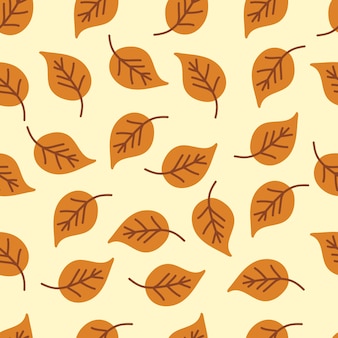 Bruin naadloze patroon herfstbladeren schattig