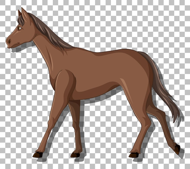 Gratis vector bruin paard op rasterachtergrond
