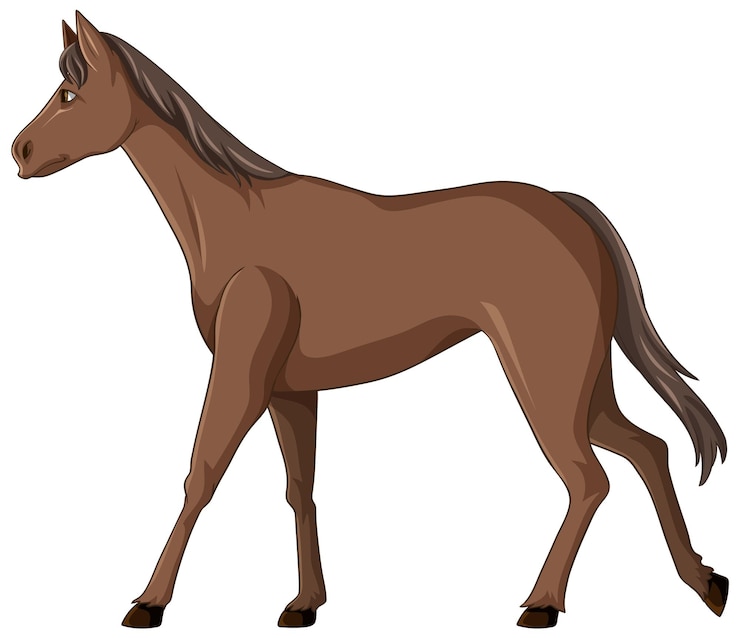Gratis Vector bruin paard wandelen cartoon