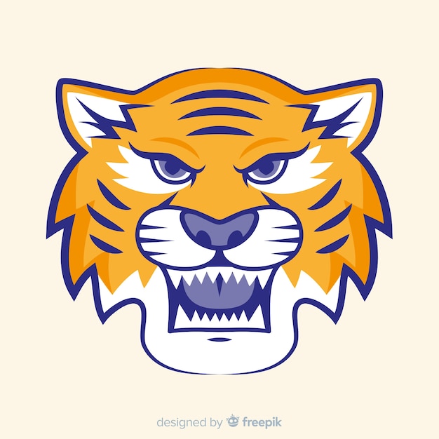 Gratis vector brullende tijger achtergrond