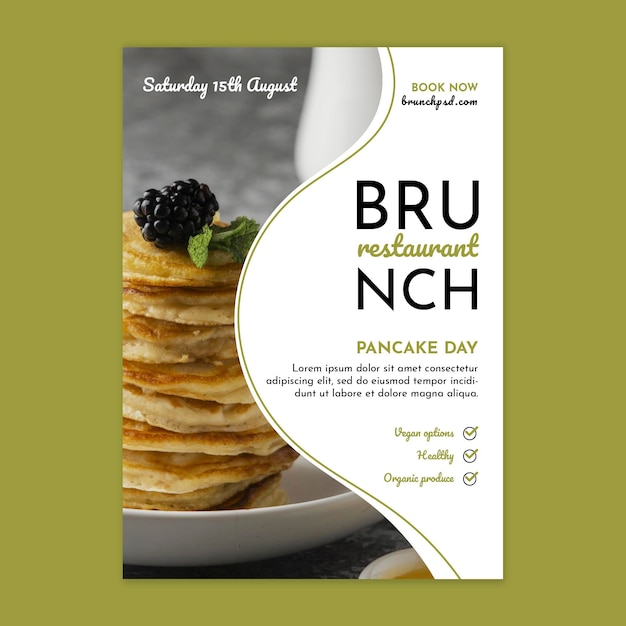 Brunch restaurant verticale poster sjabloon