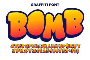 Gratis vector bubble graffiti lettertype alfabet