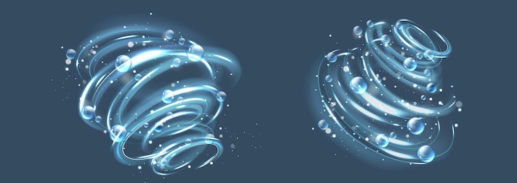 Gratis Vector bubble swirl-effect met spiraalvormige lichtpaden