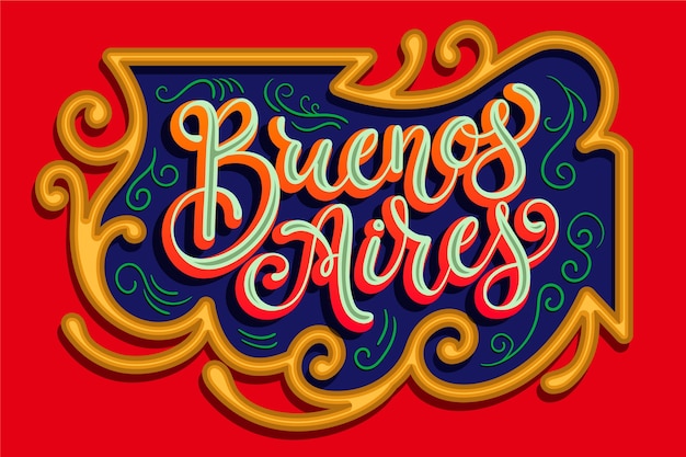 Gratis vector buenos aires stad belettering