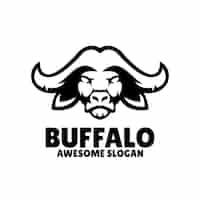 Gratis vector buffalo eenvoudige mascotte logo ontwerp illustratie