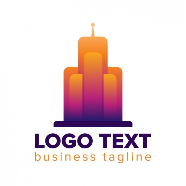 Gratis vector building logo, gradiëntkleuren