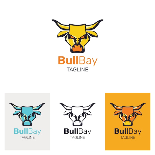 Gratis vector bull logo ontwerpsjabloon