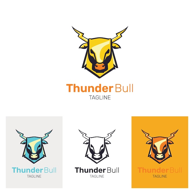 Gratis vector bull logo ontwerpsjabloon