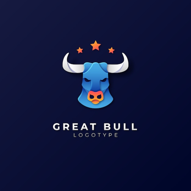 Gratis vector bull logo ontwerpsjabloon