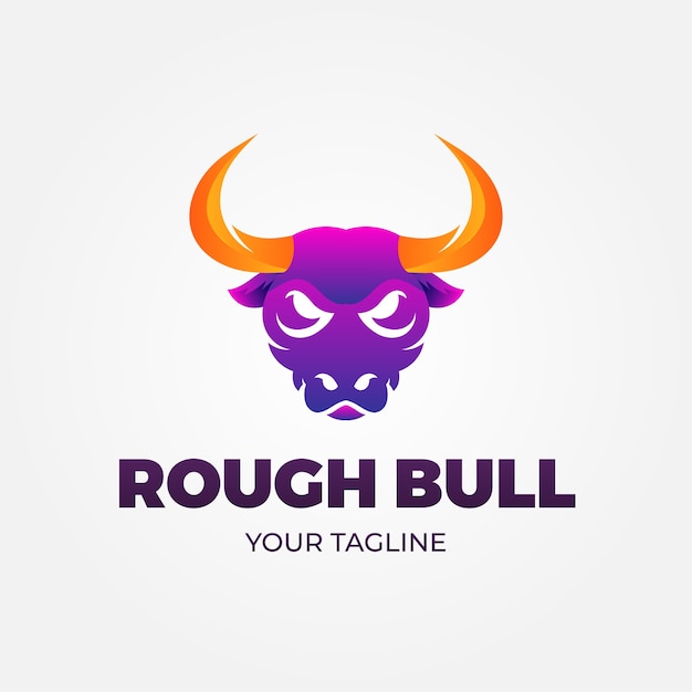 Gratis vector bull logo sjabloonontwerp