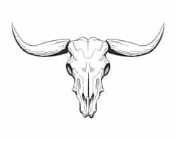 Gratis vector bull skull head geïsoleerde pictogram vector