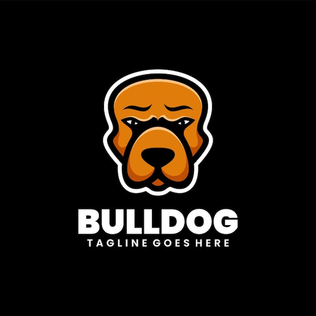 Bulldog eenvoudig mascotte logo ontwerp