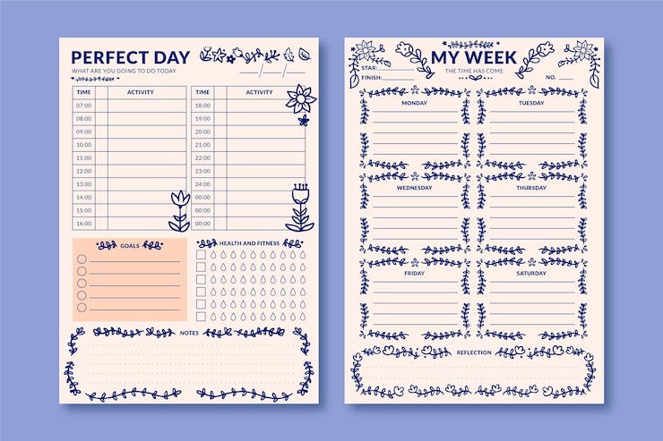 Gratis Vector bullet journal planner-sjabloon