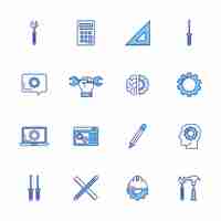 Gratis vector bundel van engineering set pictogrammen